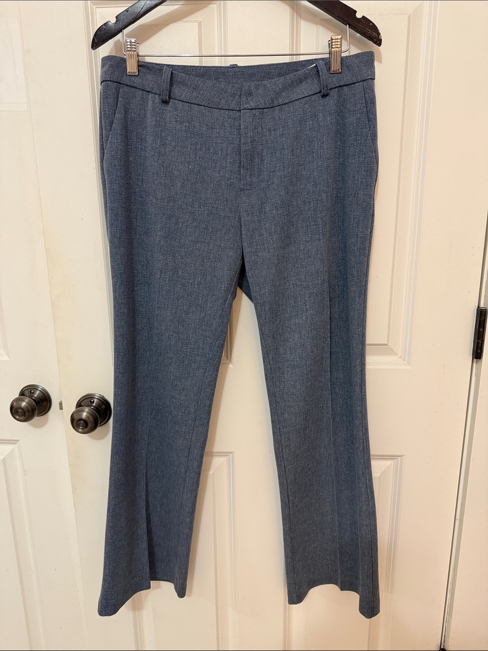 Kut from the Kloth Heathered Blue Slate Gray Bootcut Chambray Pants Size 12 P